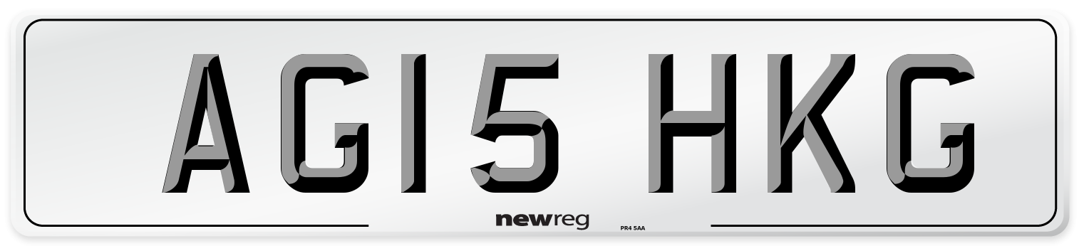 AG15 HKG Number Plate from New Reg